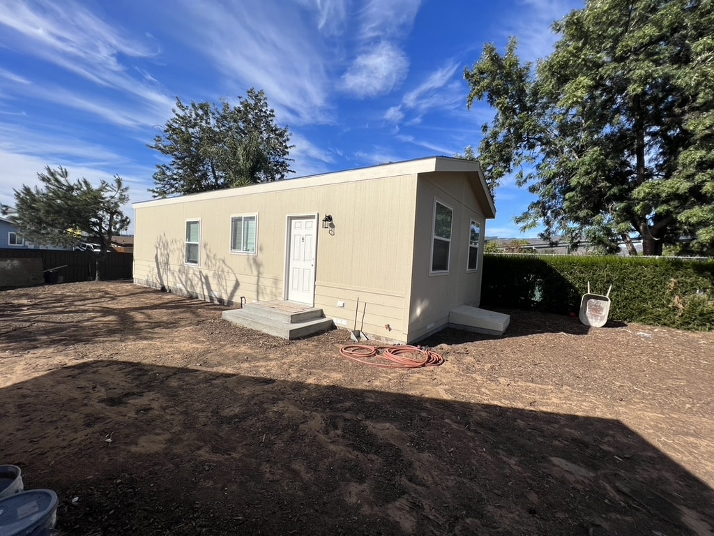 Completed manufactured home set on residential lot