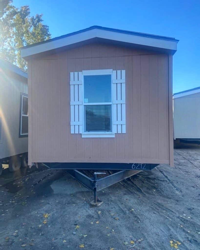 Manufactured home front elevation with finished exterior