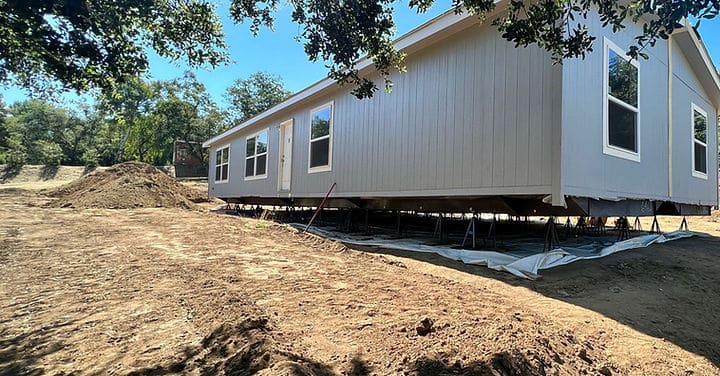 Manufactured home exterior after siding installation