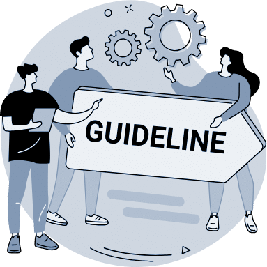 Guidelines icon showing housing rules requirements and planning standards